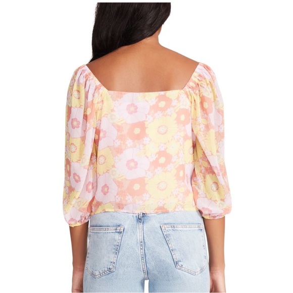 NWT Steve Madden Stevie Top in Pink Floral - Picture 5 of 12